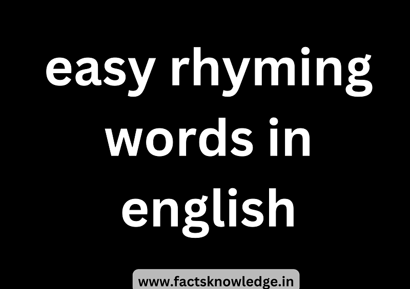 Easy Rhyming Words In English 